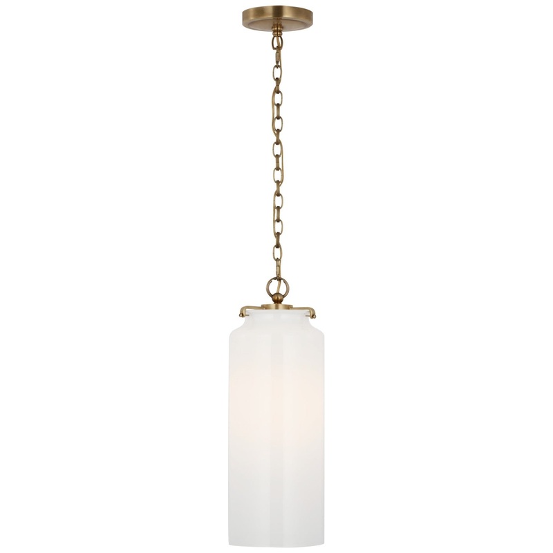 LED Pendant from the Katie Cylider Collection in Hand-Rubbed Antique Brass Finish by Visual Comfort Signature