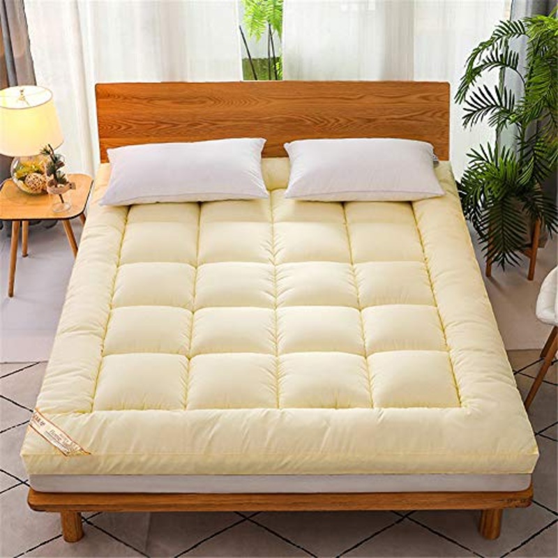 Materasso, Materasso Giapponese con Cuscino in Tatami Futon, Tappetino, Materasso Pieghevole Spesso E Morbido, Materasso Singolo Matrimoniale Antiscivolo (Yellow,150x200cm-2.8kg)