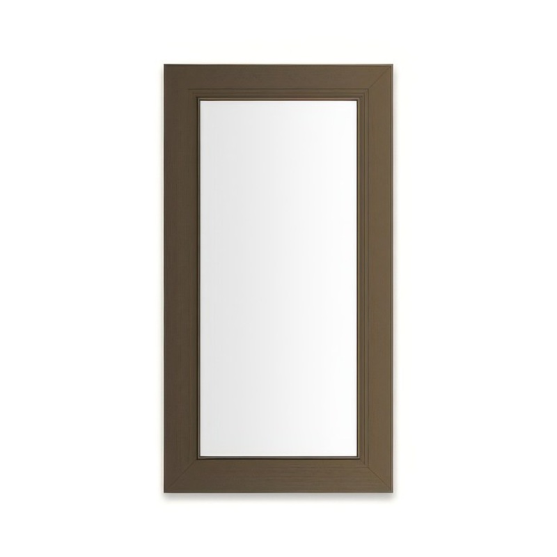 Medicine Cabinet Main Line 16 x 40 Inch 1 Doors Framed Mirror Brushed Bronze Flat Top Merion Frame Slow Close Hinges 4 Inch