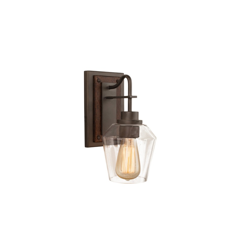 One Light Wall Sconce from the Allegheny Collection in Brownstone Finish by Kalco