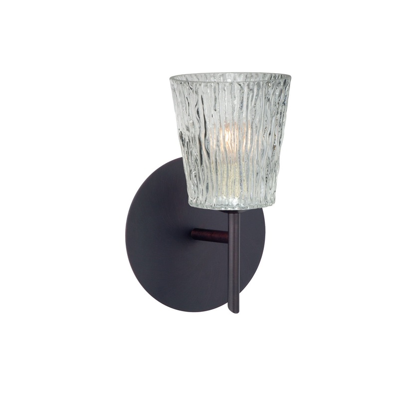 One Light Wall Sconce from the Nico Collection in Bronze Finish by Besa
