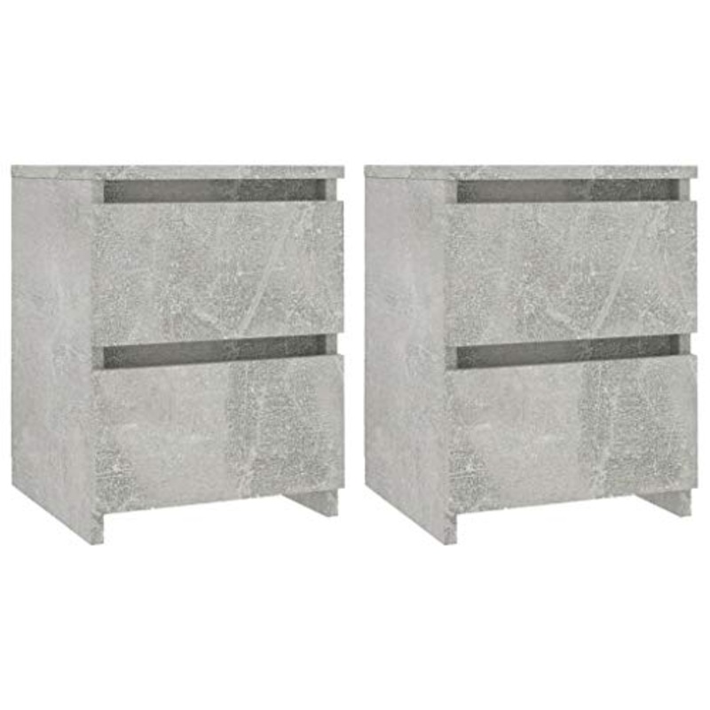 Tidyard Comodini Grigio Cemento 2 pz 30x30x40 cm in Truciolato