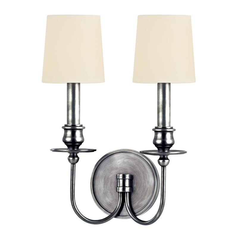 Two Light Wall Sconce from the Cohasset Collection in Polished Nickel Finish by Hudson Valley