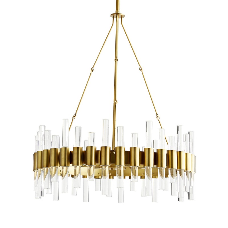 Arteriors 89094 Haskell Eight Light Chandelier Antique Brass