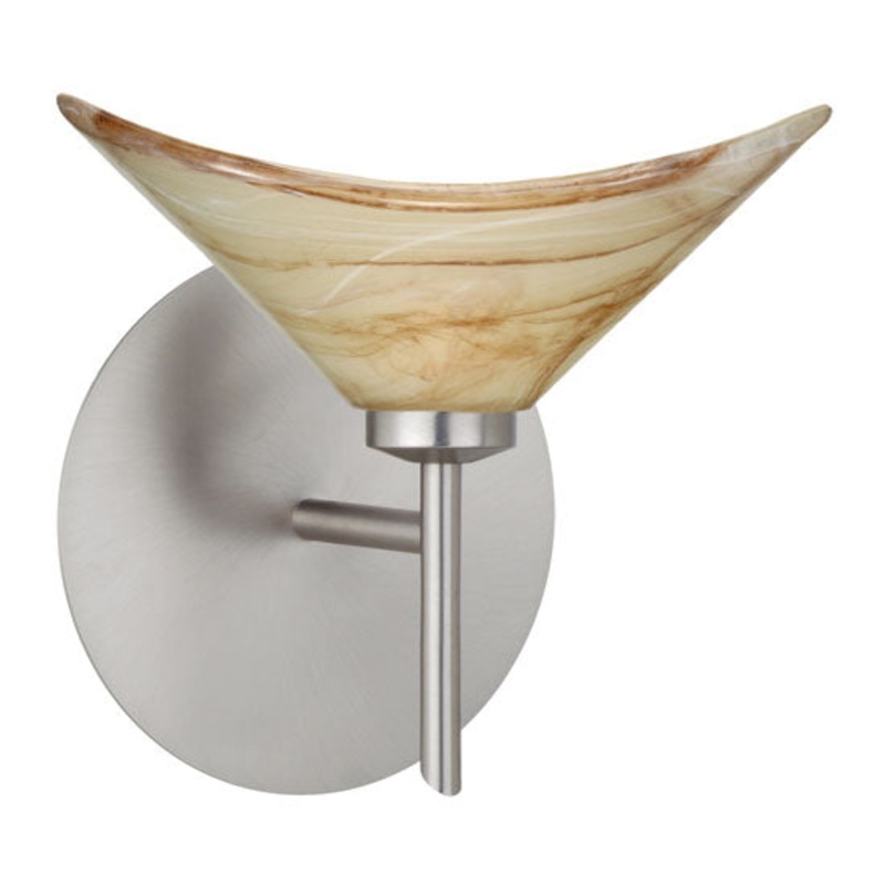 Besa 1SW-191383-SN Hoppi One Light Wall Sconce Satin Nickel