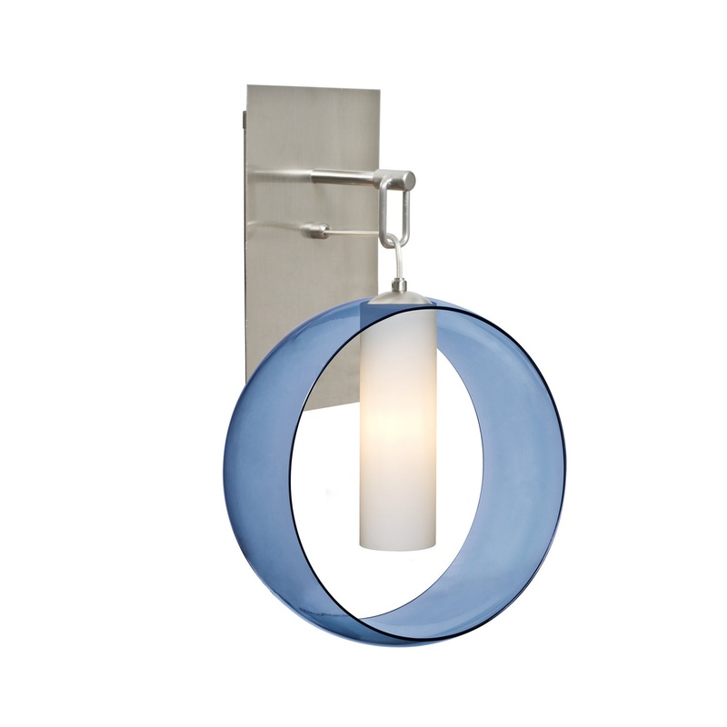 Besa 1WP-PLATOBL-LED-SN Plato One Light Wall Pendant Satin Nickel