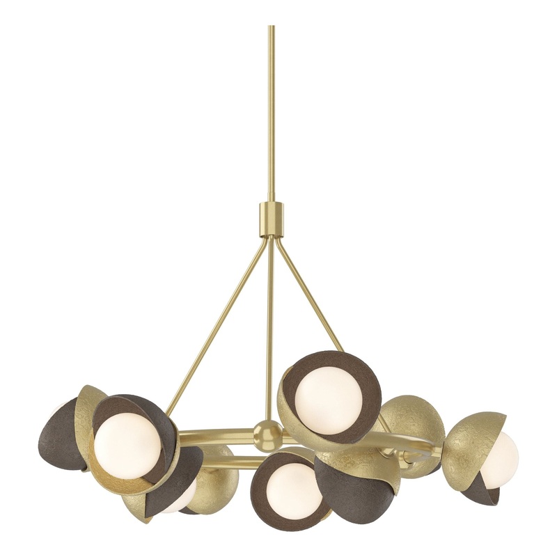 Brooklyn 9-Light Double Shade Ring Pendant Modern Brass Bronze