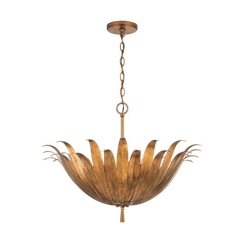 Capital Lighting 349541AG Eden 4 Light Pendant Antique Gold