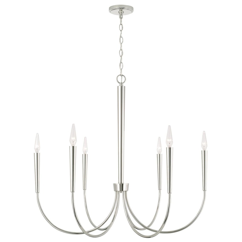 Capital Lighting 445961PN Holden 6 Light Chandelier Polished Nickel