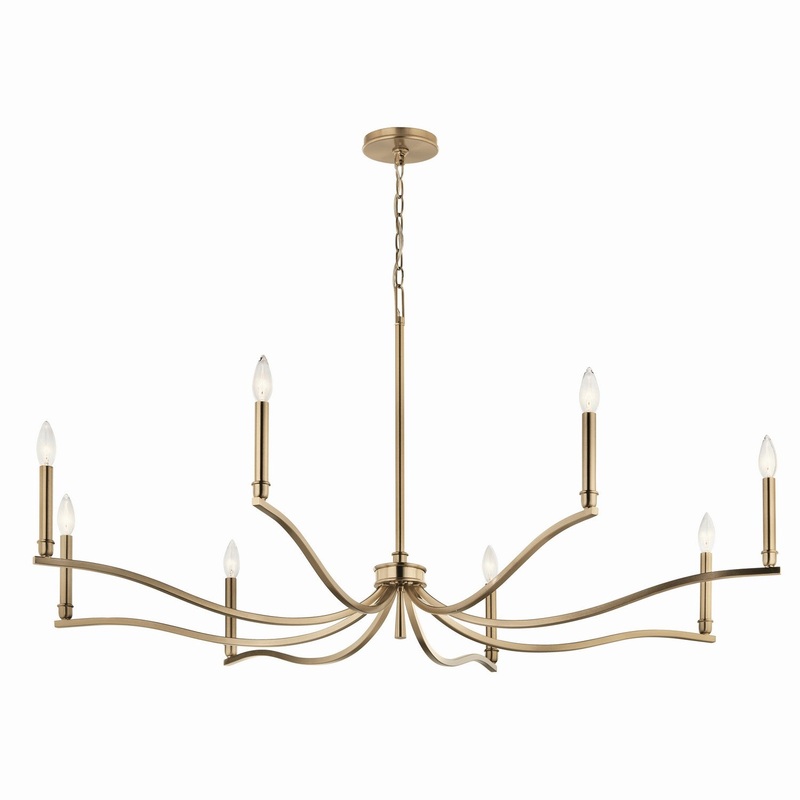 Eight Light Chandelier from the Malene Collection in Champagne Bronze Finish by Kichler