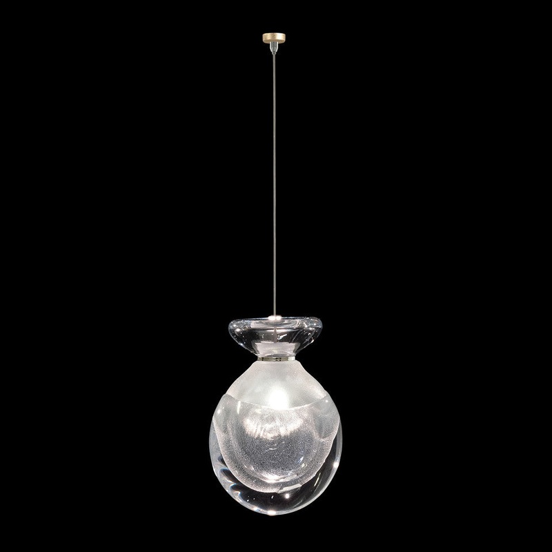 Essence 6.5″W Round Drop Light Gold/Clear Round