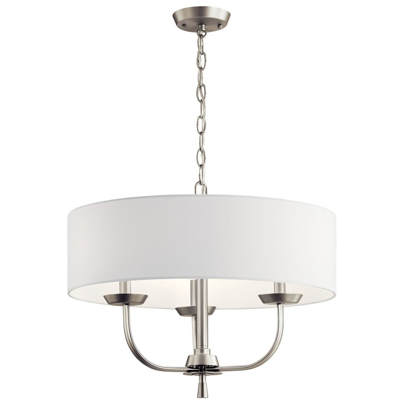 Kichler 52384NI Three Light Chandelier, Brushed Nickel