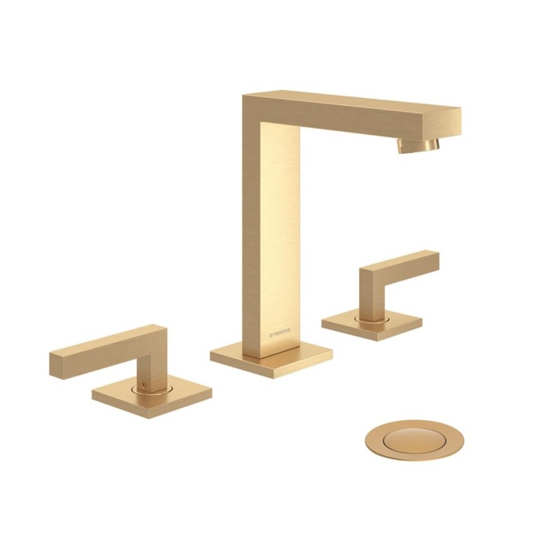 Lavatory Faucet Duro Widespread 8 to 16 Inch Spread 2 Lever ADA WaterSense Satin Nickel 1.0 Gallons per Minute Metal Push Pop 3 Hole