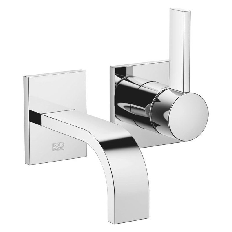 Lavatory Faucet MEM Wall Mount Mixer 1 Lever ADA Chrome 1.2 Gallons per Minute Less Drain 2 Hole