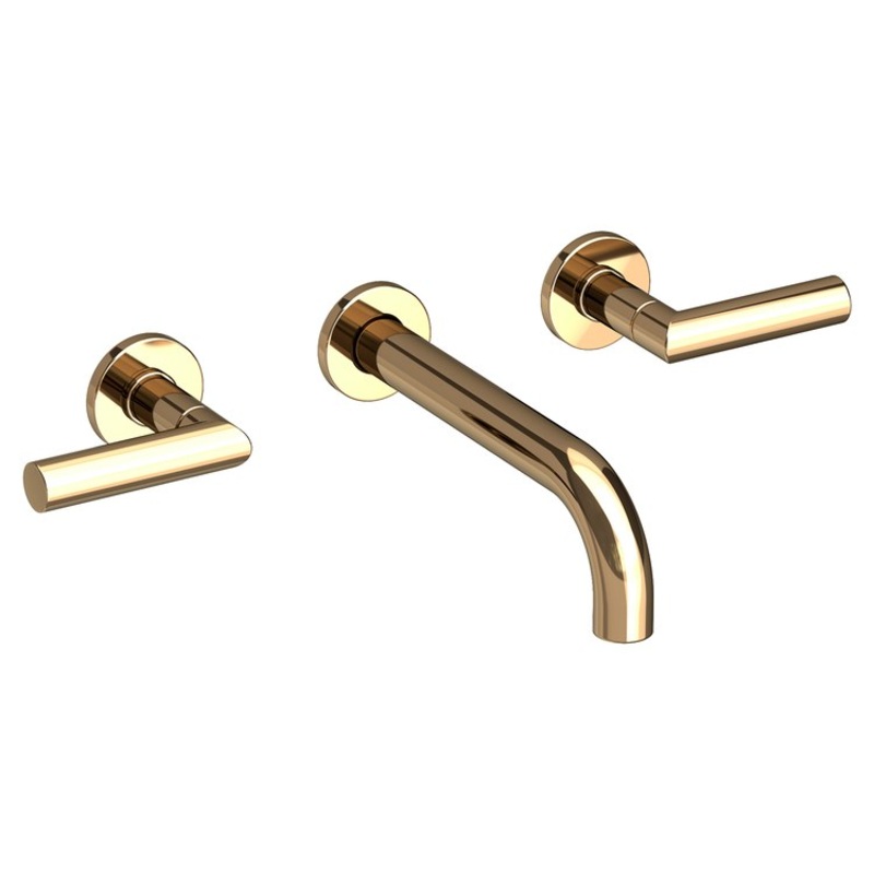 Pavani Two Handle Wall-Mount Bathroom Faucet – French Gold