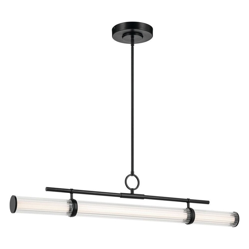 Riven 48.25″ LED 1-Light Linear Chandelier Black