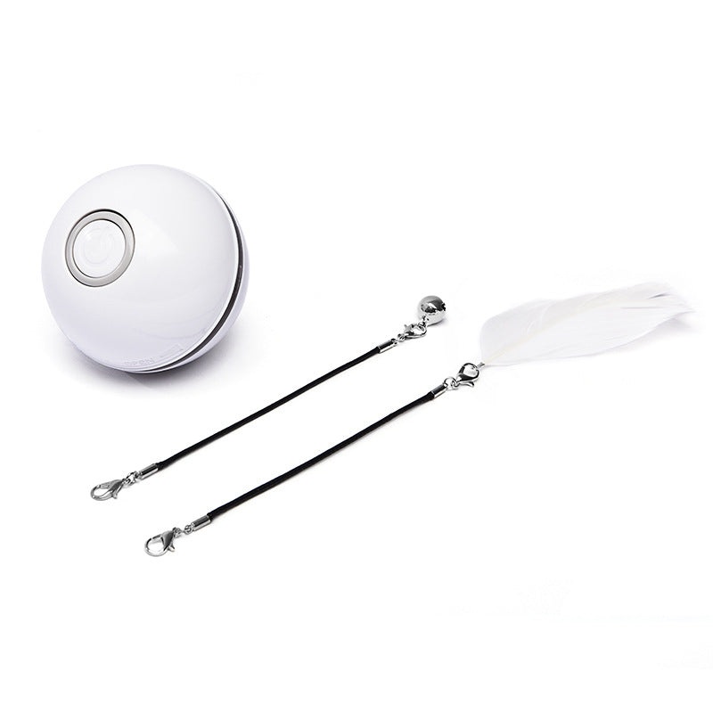 Smart USB Rechargeable Pet Interactive Rolling Ball(White)