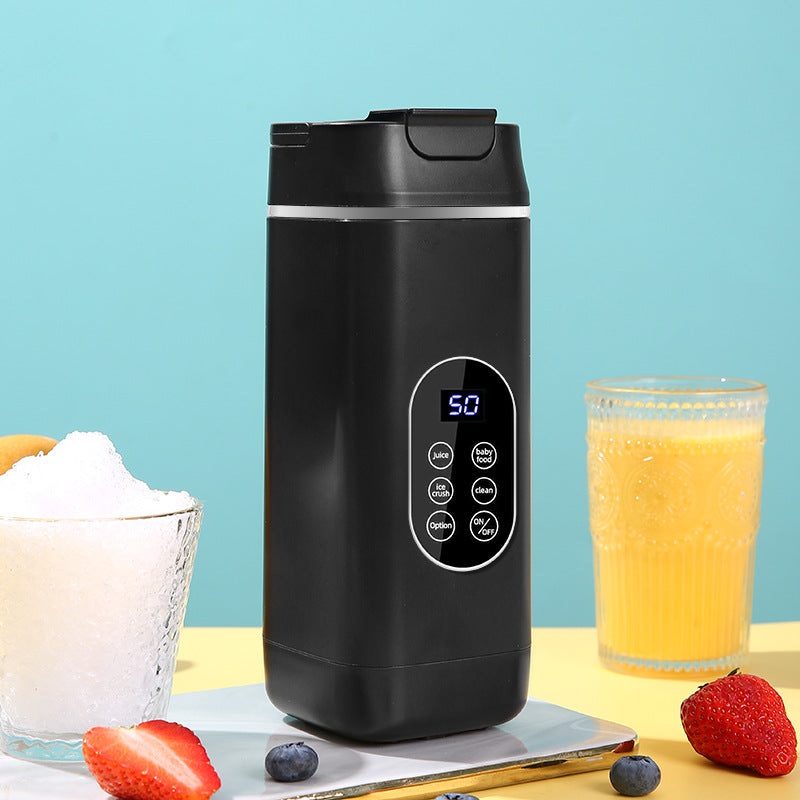 Wireless Portable Juicer Blender – 420ml, 12 Blades, 5-Hour Ice Storage, Digital Display & USB-C Charging(black)