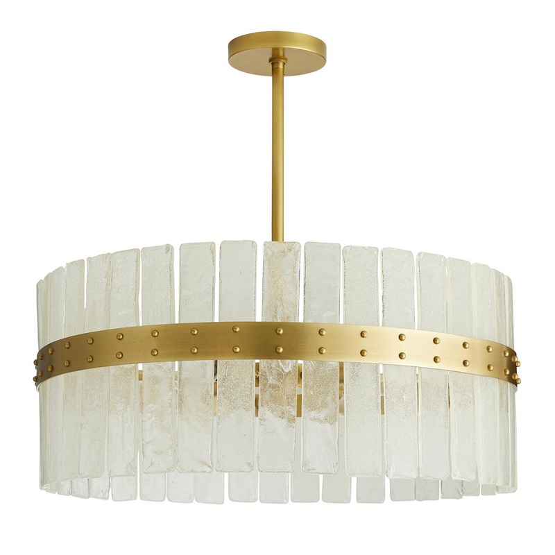 Arteriors 89312 Sinclair Four Light Chandelier Antique Brass