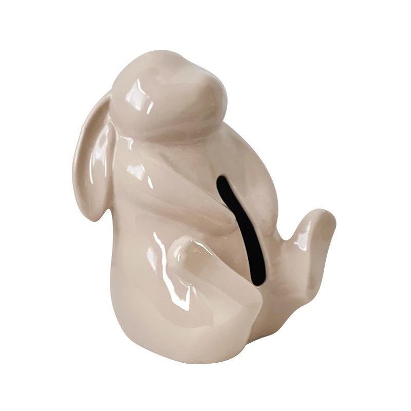 Artisan Ceramic Tissue Box Holder – Medium-High Fired Home Decor Organizer(Milk tea color)