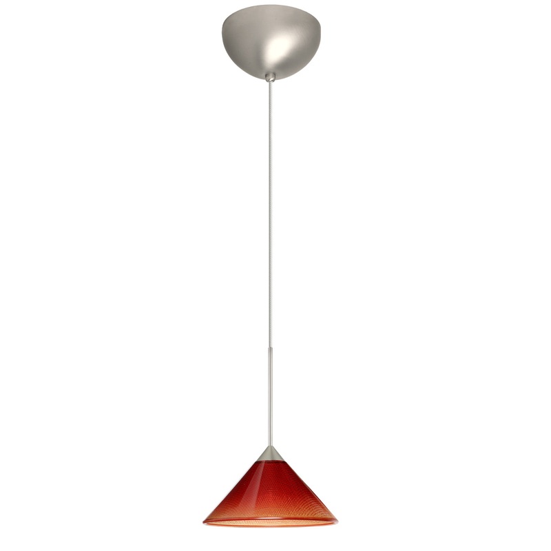 Besa 1XC-117681-LED-SN Kona One Light Pendant Satin Nickel