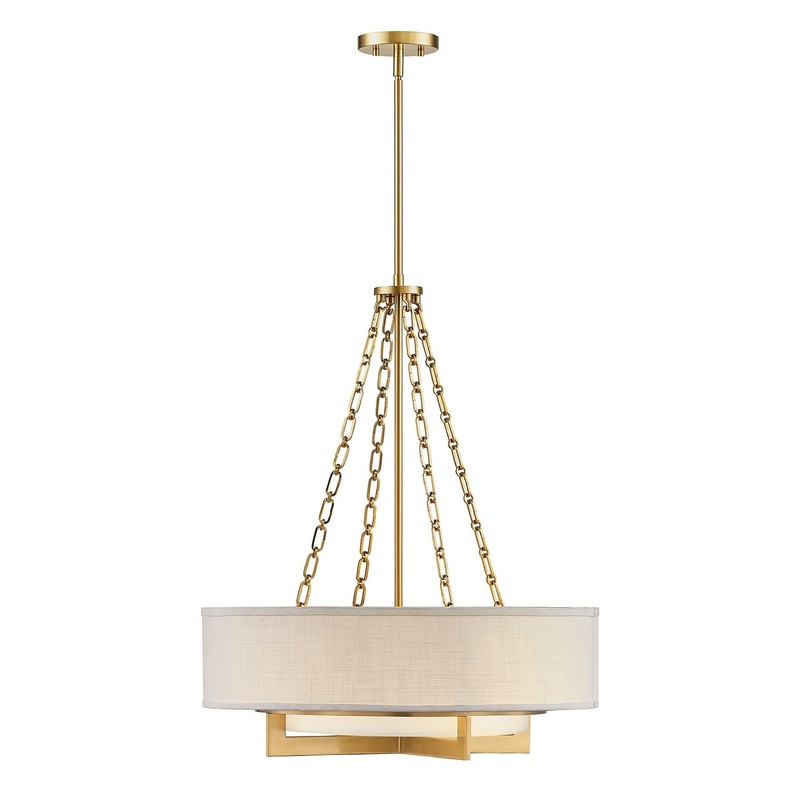 Brentwood 4-Light Pendant Warm Brass
