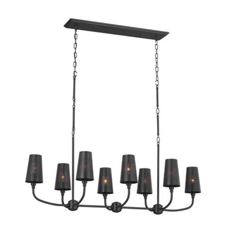 Eight Light Linear Chandelier from the Adeena Collection in Black Finish by Kichler