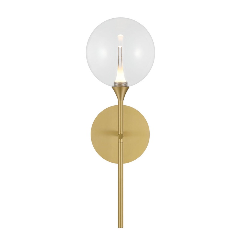 Iissa 19″ Wall Sconce Gold Clear Glass