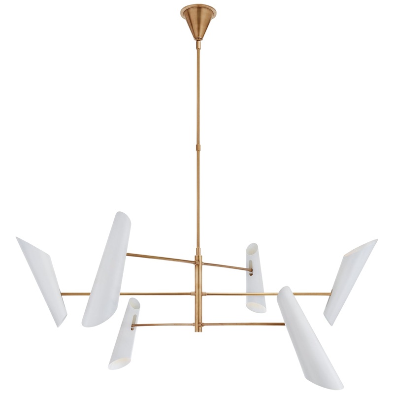 LED Chandelier from the Franca Collection in Hand-Rubbed Antique Brass Finish by Visual Comfort Signature