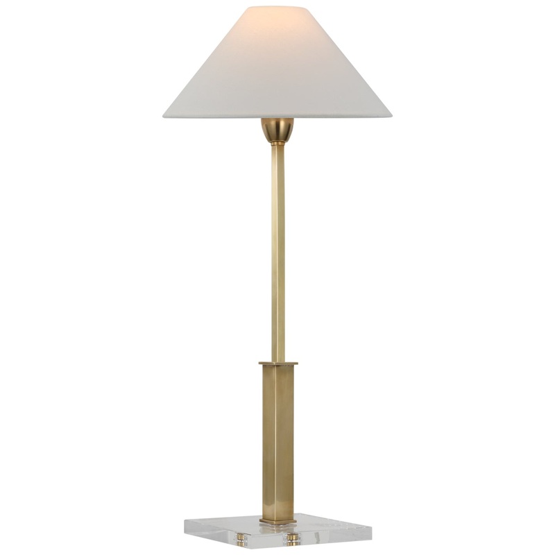 LED Table Lamp from the Asher Collection in Hand-Rubbed Antique Brass And Crystal Finish by Visual Comfort Signature