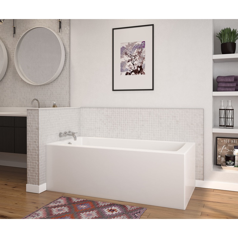 MAAX 106826-000-002-101 Nomad Corner 6032 AFR AcrylX Corner Left-Hand Drain Bathtub in White