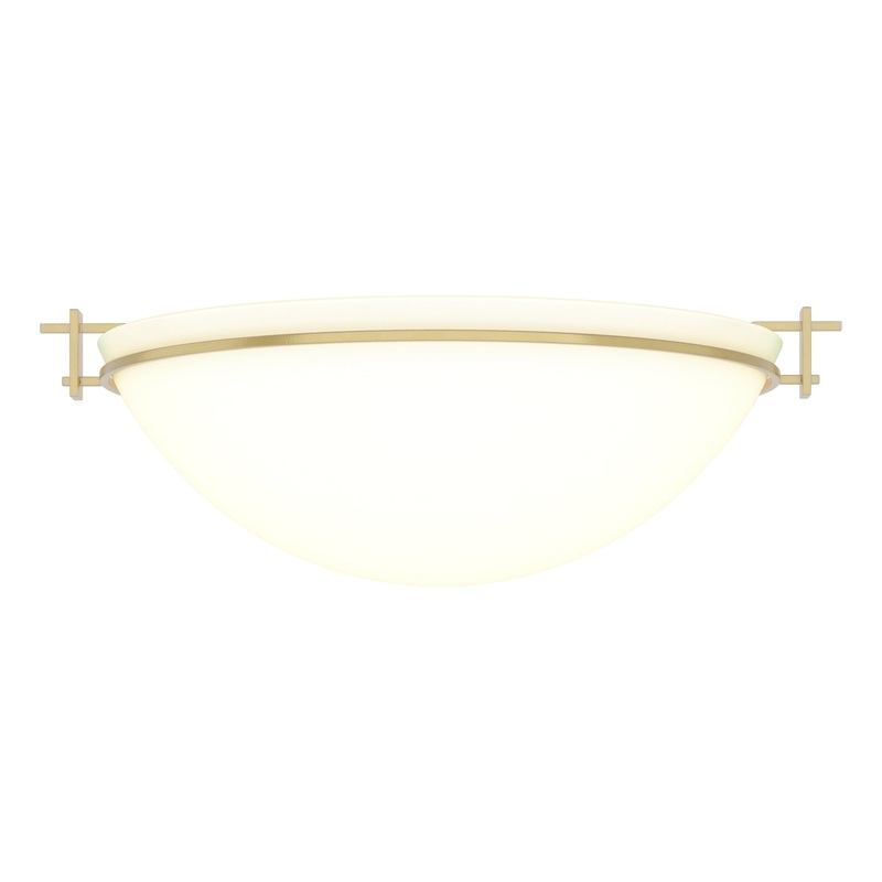 Moonband Large Semi-Flush Modern Brass Opal Glass (GG)