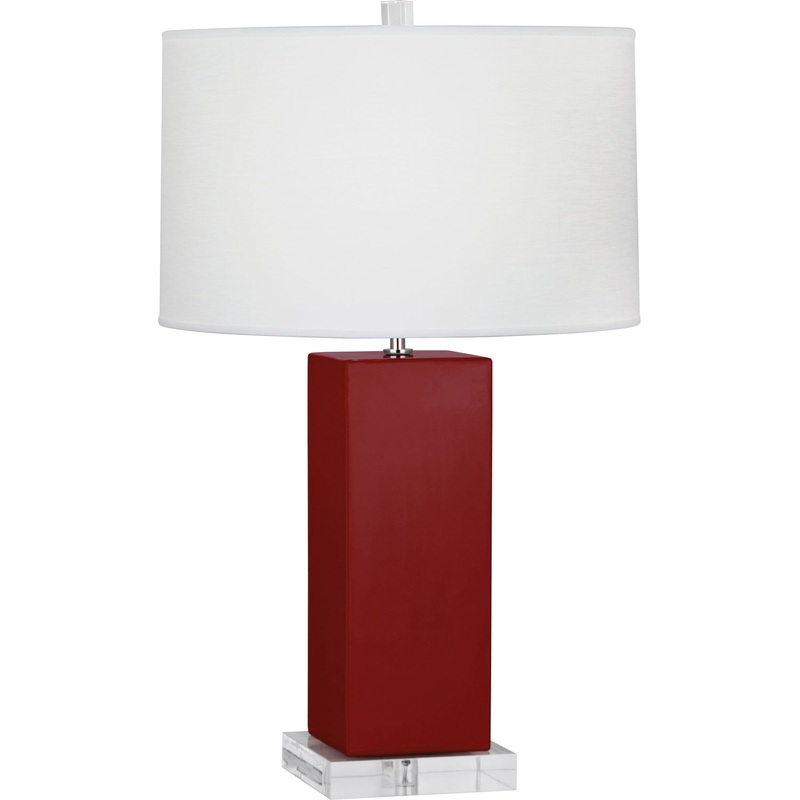 One Light Table Lamp from the Harvey Collection in Oxblood Glazed Finish by Robert Abbey