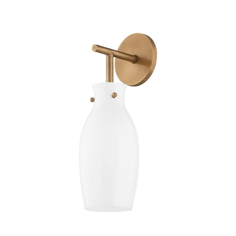 One Light Wall Sconce from the Geyser Collection in Patina Brass Finish by Troy Lighting