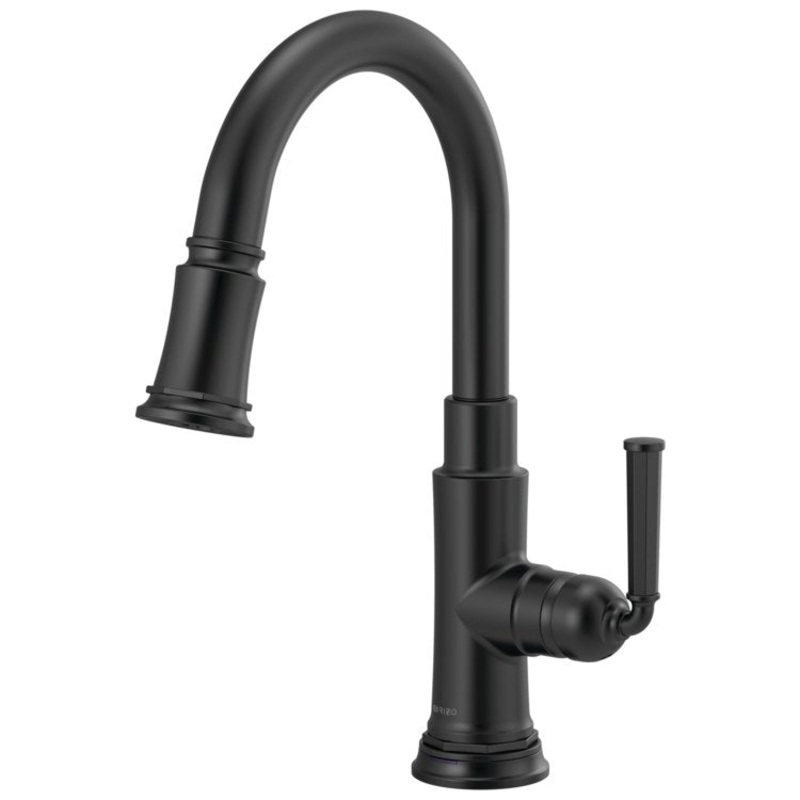 Prep Faucet Rook SmartTouch Technology 1 Lever ADA Matte Black Pull Down 2 Function Wand Aerated Stream/Spray 360 Degree Swivel