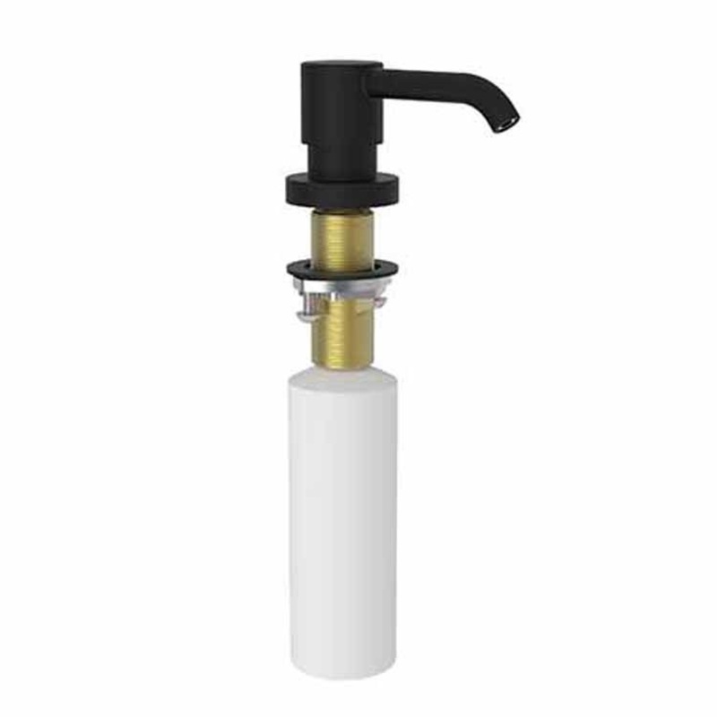 Soap Dispenser East Linear Flat Black Deck Mount Brass Pump
