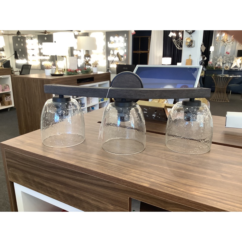 Three Light Vanity from the Clive Collection in Carbon Grey and Black Iron Finish by Capital Lighting (Clearance Display, Final Sale)