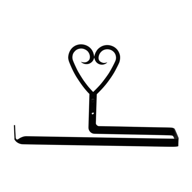 Village Wrought Iron PT-B-51 Heart Paper Towel Holder Horizontal Wall Mount