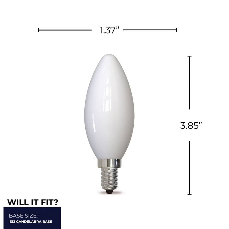 4 Watt B11 Milky, 300  Lumens, E12 base, 120 Volt Light Bulb by Bulbrite