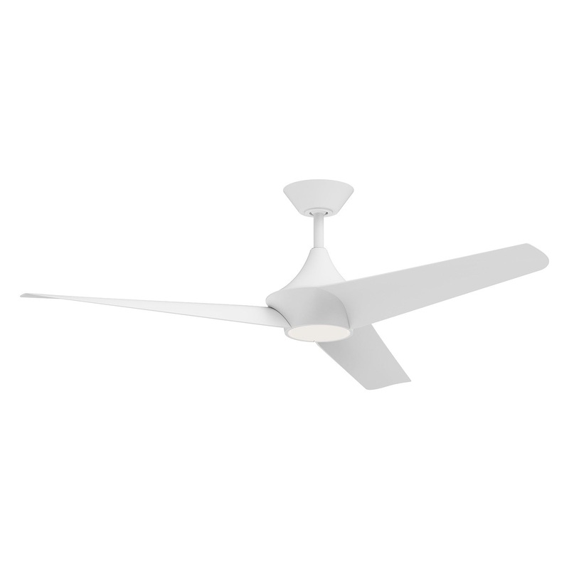 56″Ceiling Fan from the Emiko Collection in Matte Black|White Finish by Alora