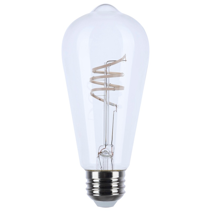 6 Watt LED – Reminiscent – Flex Gray Coil Filament – ST19 – Medium Base – 2700K CCT – Clear – 120 Volt Light Bulb by Satco