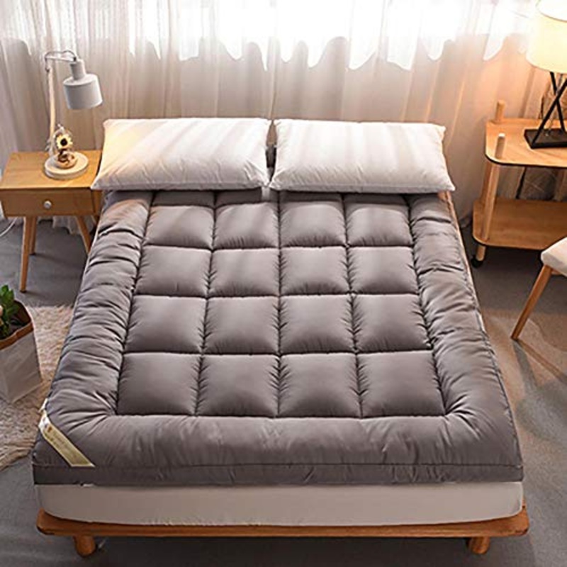 Addensare Tatami Cibo Giapponese Pavimento Ciboerasso Roll Up Ciboerasso,Pieghevole Ciboerasso Futon Colore A Tinta Unita-Grigio 120x200cm(47x79inch)