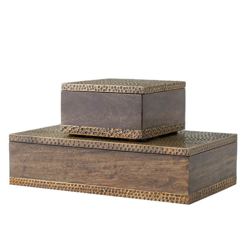 Arteriors ARI03 Turneyes Boxes, Set of 2 Dark Walnut