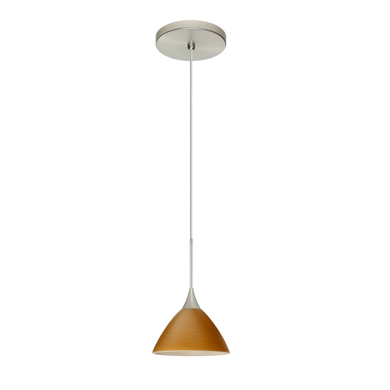 Besa 1XT-1743OK-SN Domi One Light Pendant Satin Nickel