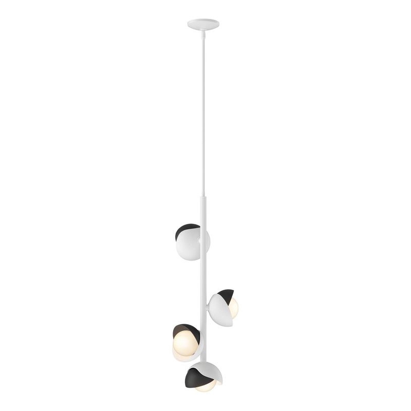 Brooklyn 4-Light Double Shade Vertical Pendant White Black