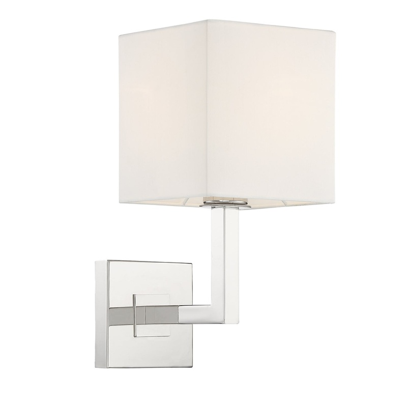 Crystorama CHA-491-PN Chatham One Light Wall Sconce Polished Nickel