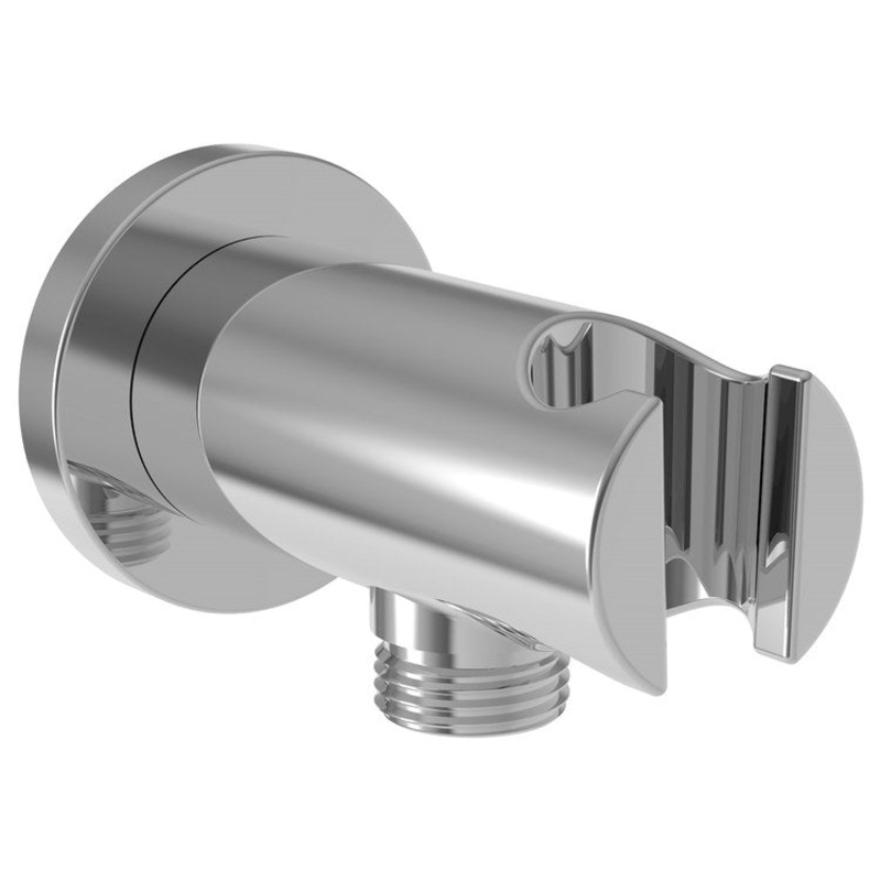 Handshower Elbow Wall Supply Round Holder Brass Polished Chrome