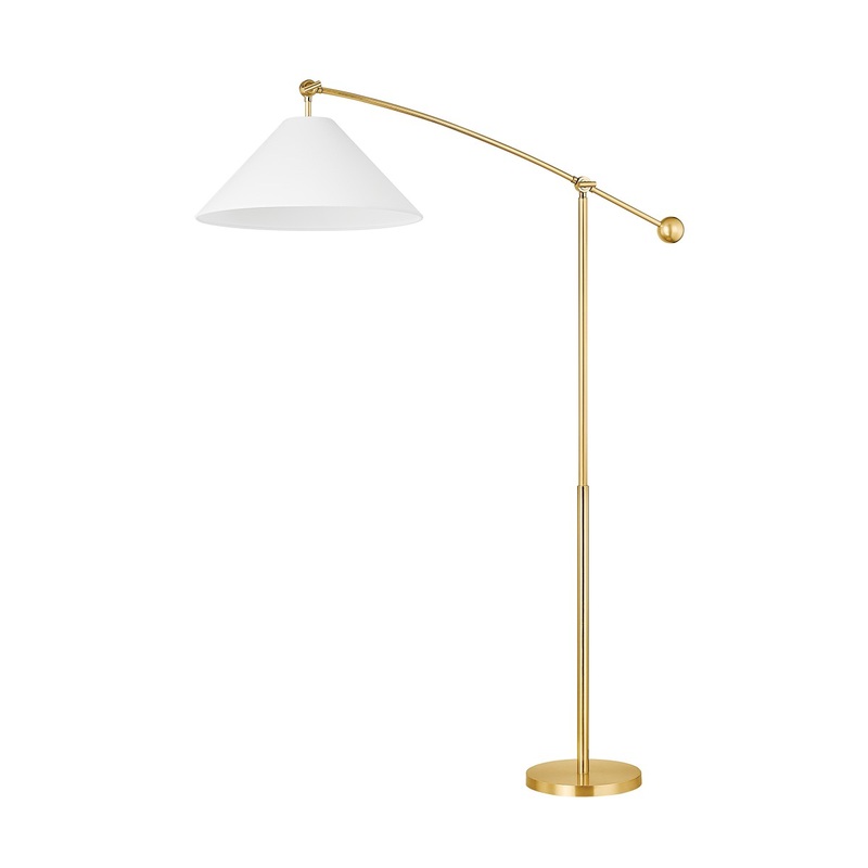 One Light Floor Lamp from the Birdie Collection in Aged Brass Finish by Mitzi