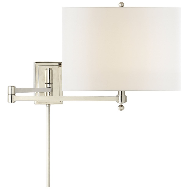 One Light Wall Sconce from the Hudson Collection in Polished Nickel Finish by Visual Comfort Signature