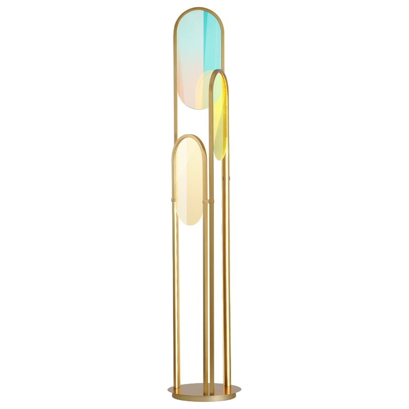 Trance 3-Light LED Floor Lamp Natural Aged Brass